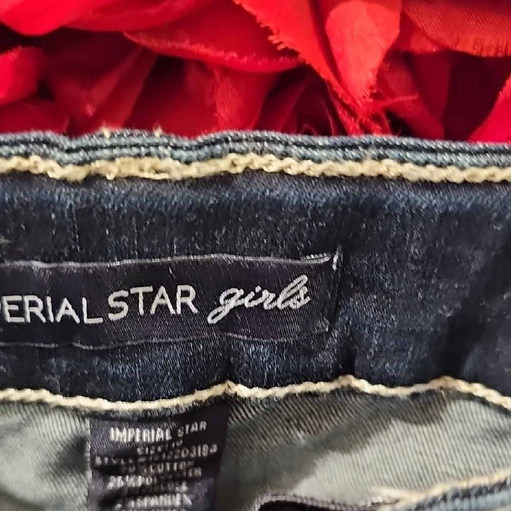 Imperial Star Women's Blue Denim Shorts with Lace Trim